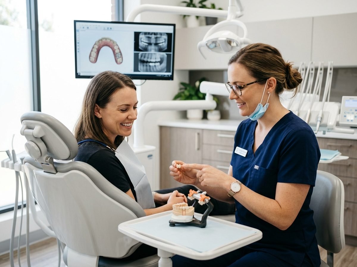 Zirconia dental crown and bridge consultation at Meenakshi Dental Clinic